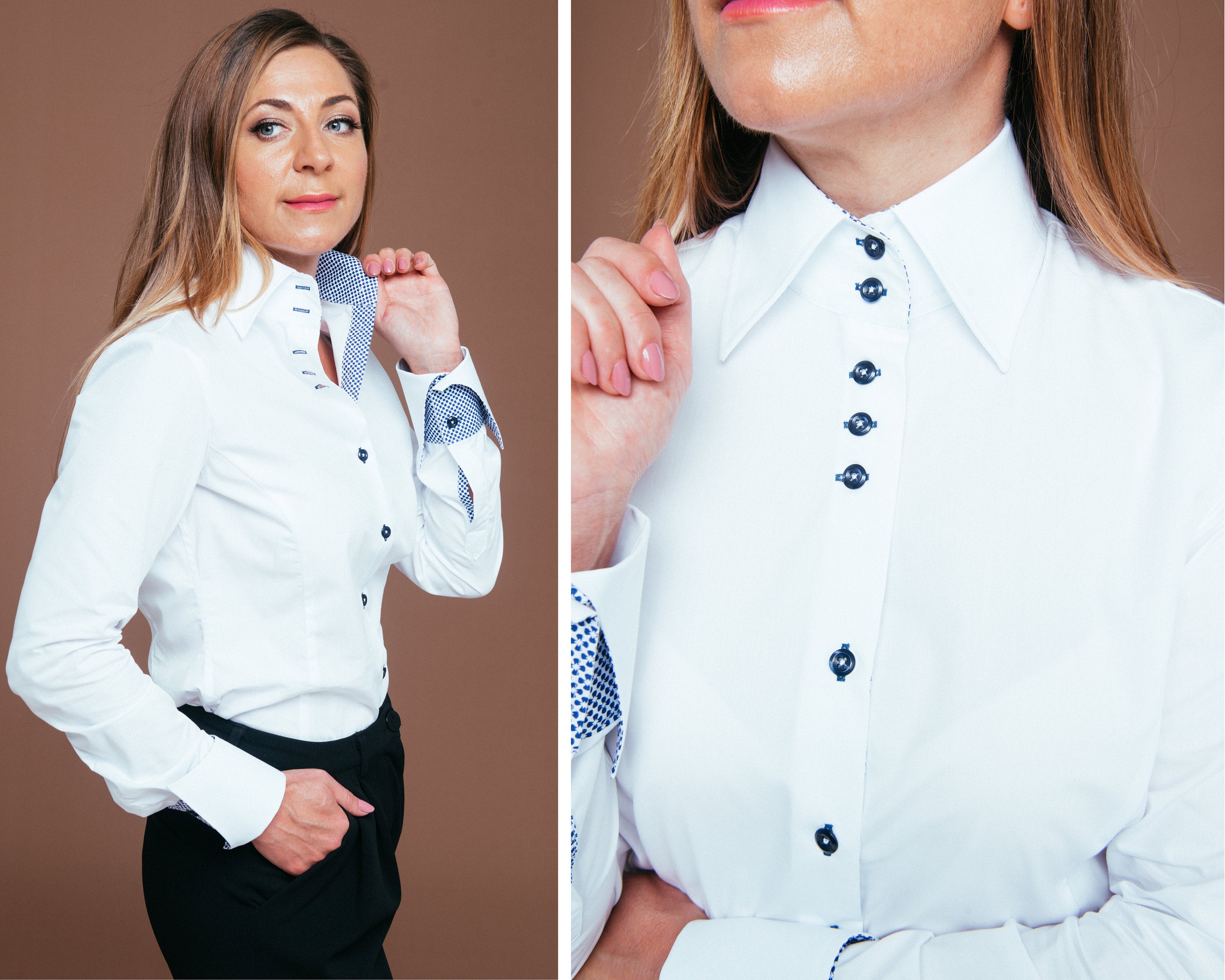 Women's High Collar Shirt Women's High Collar Shirt