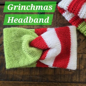 Stickat Grinchmas-pannbandsmönster