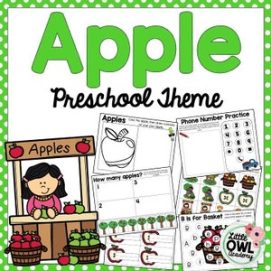 Apple Preschool Theme - Vorschulthema - Apfel Vorschule - Herbst Vorschulthemen - Vorschulapfel Ideen - Vorschullehrplan - Vorschule