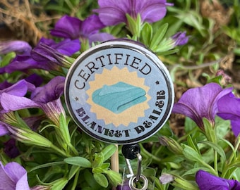 Blanket Dealer Badge Reel: Funny Nurse Retractable ID Holder