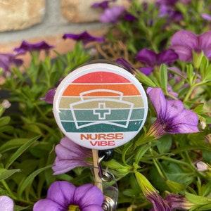 Tropical Nurse Vibe Badge Reel | Nurse Badge Reel | Funny Badge Reel | Nurse Humor |