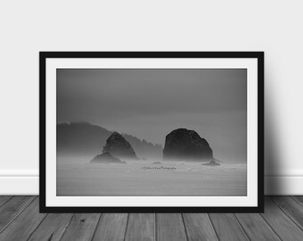 Ocean Photograph, Ocean Photo, Cannon Beach Photograph, Cannon Beach, Oregon, Black and White Photograph, Beach House, Pacific Ocean, Coast