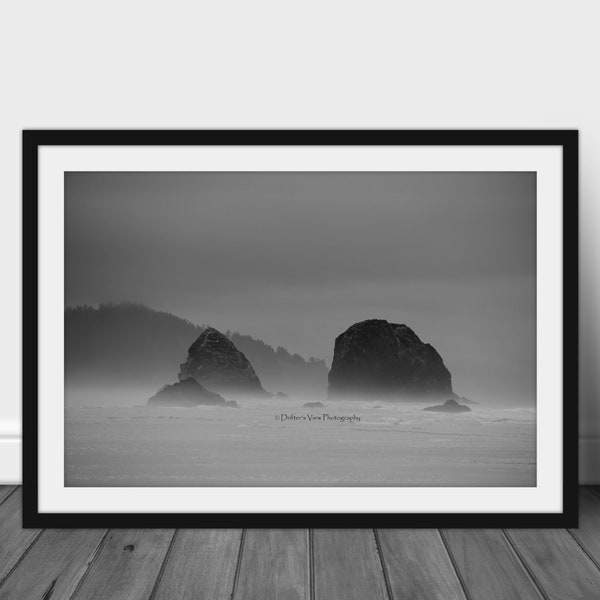 Ocean Photograph, Ocean Photo, Cannon Beach Photograph, Cannon Beach, Oregon, Black and White Photograph, Beach House, Pacific Ocean, Coast