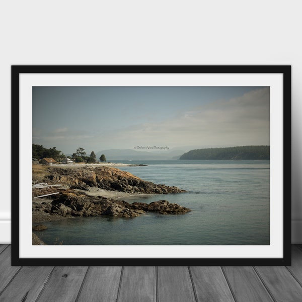 Clearance, Sale, Ocean Photograph, Cattle Point, San Juan Island, Washington, Photo, Beach Decor, Beach House, Nautical, Pacific Northwest