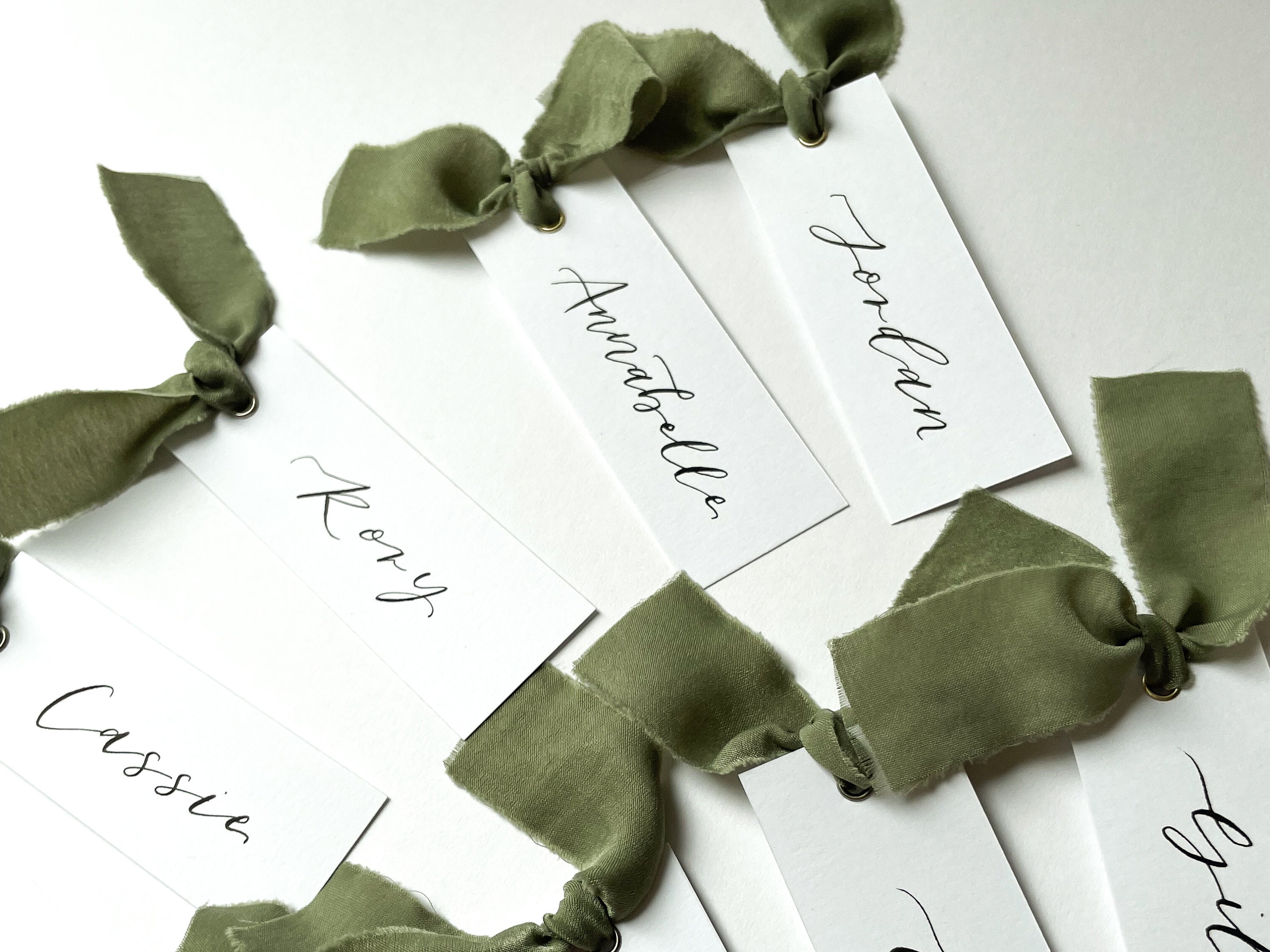 Calligraphy Wedding Place Name Card White Card With - Etsy UK