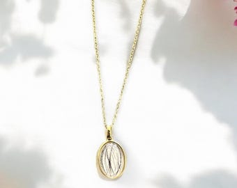 Lock of Hair Keepsake Yellow Gold-Plated Stainless Steel, Baby Hair Keepsake, Hair Jewelry, Pet Fur Jewelry (HAIR SHIPPING REQUIRED)pet ash