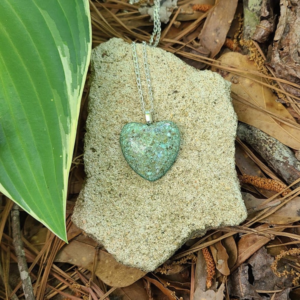 Cremation small, medium, large Heart charm necklace on Stainless or Sterling Silver Chain. (Ash Shipping Required)