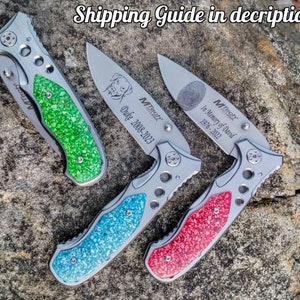 Cremation Knife, Custom Engraved High Quality Memorial Knives, Knife made of ashes, FREE PRIORITY SHIPPING (Ash shipping required)