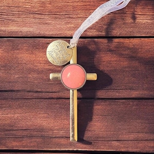Cremation Antique Silver Cross Ornament (ASH SHIPPING REQUIRED)