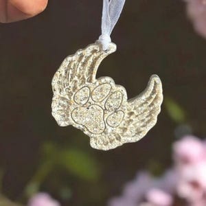 Paw Print Angel Wing Ornament (ASH SHIPPING REQUIRED)