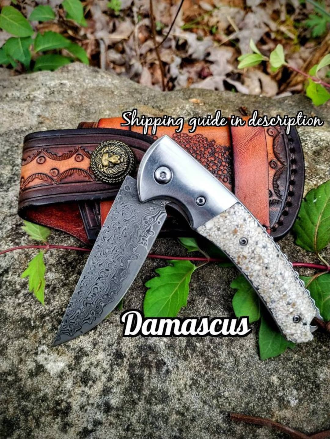 Cremation Damascus Knife, Custom Engraved High Quality Memorial Knives