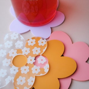 Pastel spring flower acrylic coasters image 3