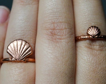 Seashell copper ring