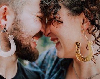 Good Luck Babe mirrored acrylic horseshoe earrings- Chappell Roan collection