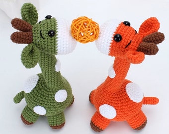 Mini animals Giraffe Crochet Pattern Amigurumi small Giraffes crochet toy keychain crochet pdf pattern