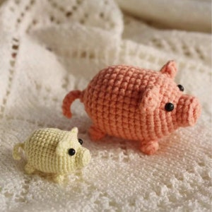 Mini Crochet Animals Pig Amigurumi Pattern— CROCHET PDF PATTERNS
