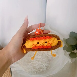 Hot dog crochet pattern Amigurumi Keychain crochet toy Food crochet pdf pattern