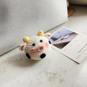 Mini Tiere Milchkühe Häkelanleitung Amigurumi Kleine Milchkuh Häkelspielzeug Schlüsselbund PDF Häkelanleitung