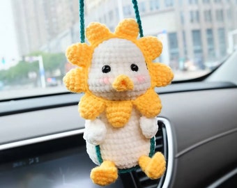 Mini Animals Cute Duck Crochet Pattern Amigurumi Small Duck on Swing Crochet Doll Bagcharm—— Crochet PDF Patterns