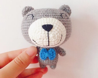 Animals Cute Big Head Bear Crochet Pattern Amigurumi Crochet Doll Bagcharm—— Crochet PDF Patterns