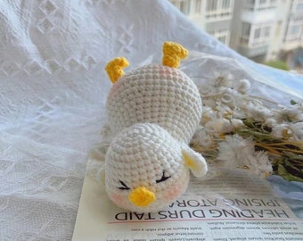 Mini Animals Cute Falling Duck Crochet Pattern Amigurumi Small Duck Crochet Doll Bagcharm—— Crochet PDF Patterns