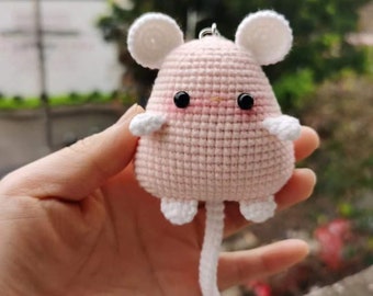 Mini Crochet Animals Cute Mouse KeyChain— CROCHET PDF PATTERNS