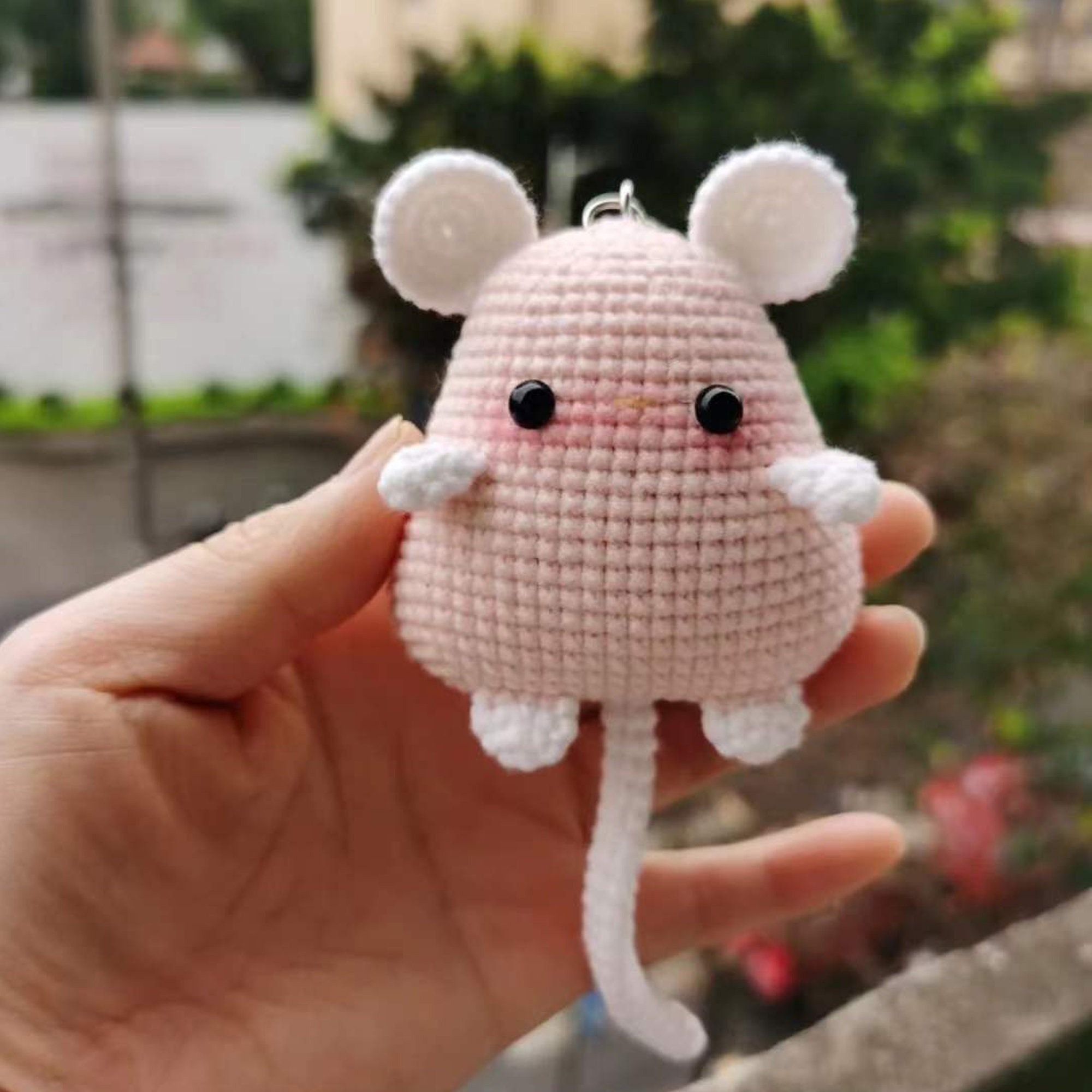 Mini Crochet Animals Cute Mouse Keychain CROCHET PDF PATTERNS 