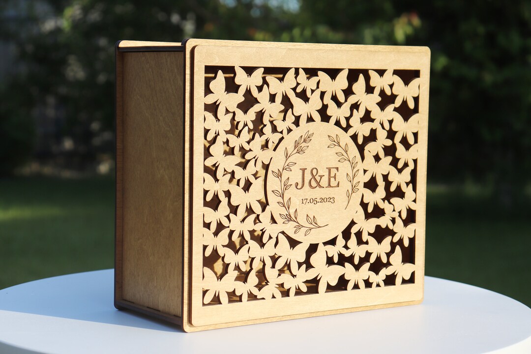 Personalized Wedding Gift Card Boxwedding Card Box With Slotwooden