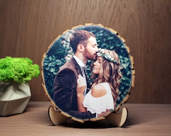 Personalized 5th Anniversary Gift/Custom Photo on Wood/Wood Wedding Gift/Picture on Wood/Wood Anniversary Gift for her/Rustic Portrait Gift