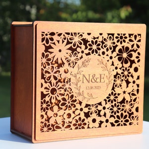 Boîte de mariage personnalisée pour cartes-boîte de cartes de mariage personnalisée avec boîte à cartes à fente pour mariage-boîte à cartes-cadeaux de mariage en bois-décoration de mariage