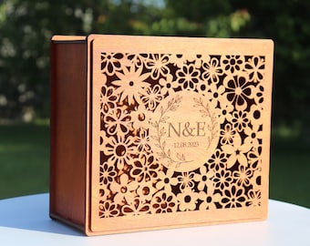 Custom Wedding Box For Cards-Personalized Wedding Card Box With Slot-Card Box for Wedding-Wooden Wedding Gift Card Box-Wedding Decoration