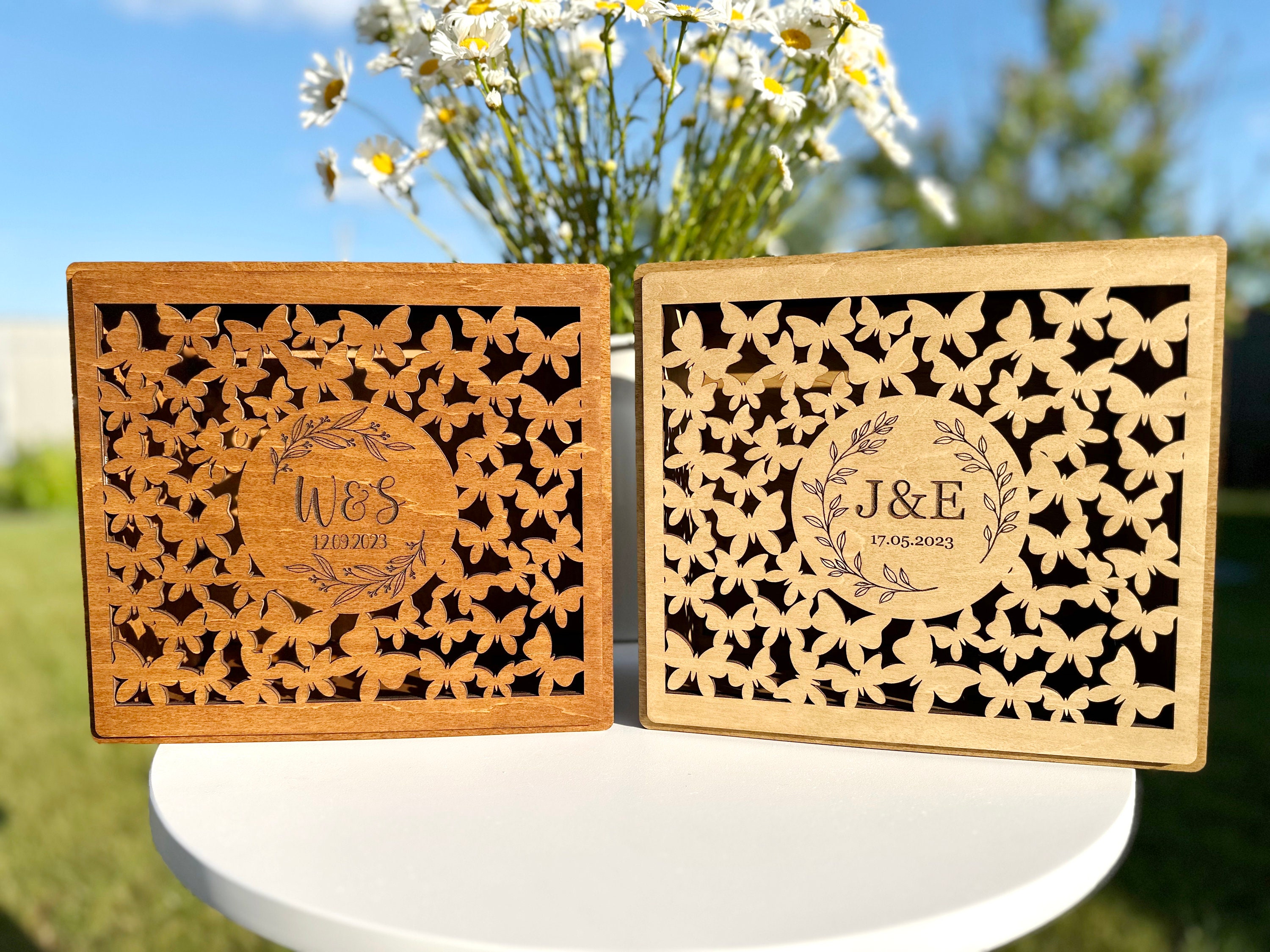 Personalized Wooden Wedding Box for Cards-card Box for Wedding-custom ...
