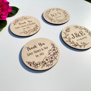 Custom Wedding Favors for Guests in Bulk-Personalized Coasters For Wedding-Wooden Coasters-Wedding Coasters Set-Wedding Table Decorations