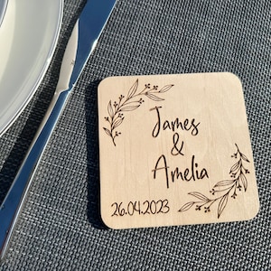 Personalized Wooden Coasters Set/Wedding Favors for Guests in Bulk/Personalized Wood Coasters/Wedding Coasters/Custom Wedding Party Favors