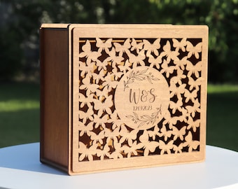 Wedding Card Box With Slot/Custom Wedding Box For Cards/Personalized Wooden Wedding Gift Card Box/Wedding Gift Box/Wedding Decoration
