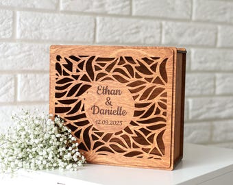 Custom Wedding Box For Cards-Personalized Wedding Card Box With Slot-Card Box for Wedding-Wooden Wedding Gift Card Box-Wedding Decoration