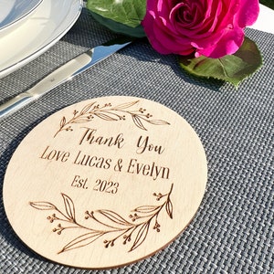 Personalized Wooden Wedding Coasters-Wedding Favors for Guests in Bulk-Custom Wedding Favors-Wedding Coasters Set-Rustic Wedding Favors