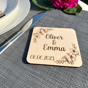 Wedding Favors for Guests in Bulk/Personalized Wood Coasters/Rustic Wedding Favors/Wedding Coasters Set/Custom Engraved Wooden Coasters
