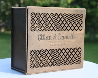 Personalized Wedding Card Box With Slot/Custom Wedding Box For Cards/Wooden Wedding Gift Card Box/Wedding Gift Box/Wedding Decoration