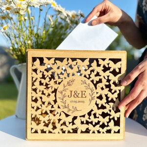 Wedding Card Box With Slot-Personalized Wooden Card Box for Wedding-Custom Wedding Box For Cards-Wedding Gift Card Box-Custom Memory Box