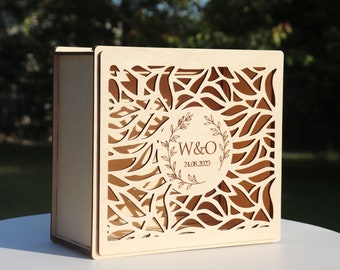 Card Box for Wedding-Personalized Wooden Wedding Card Box With Slot-Custom Wedding Box For Cards-Wedding Gift Card Box-Wedding Decoration
