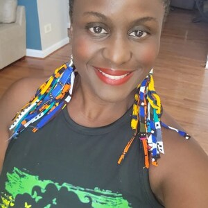 Short Ankara Boho Earring