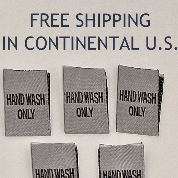 5-Pack Hand Wash Only Cloth Labels - Woven Tags for Wool, Hand-Knits, and Crochet Creations