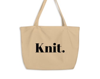 Large Knitting Project Bag | Sweater Project Bag | Organic Knitting Tote Bag | Gift for Knitter | Gift for Mom