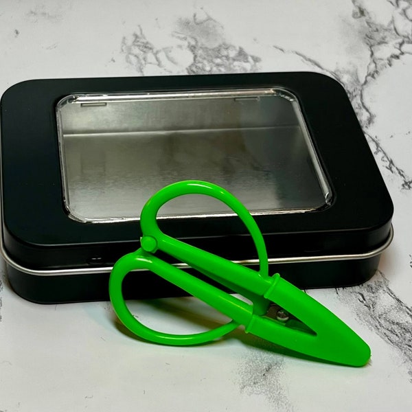 Green Tiny Scissors for Knitting & Crochet | Mini-Scissors with Attached Sheath | Super Snips | Mother's Day Gift | Gift for Mom