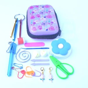 COMPLETE 23-Piece Knitting Kit - Roses - Case with Stitch Markers, Stitch Stoppers & other Knitting and Crochet Notions | Gifts for Knitters