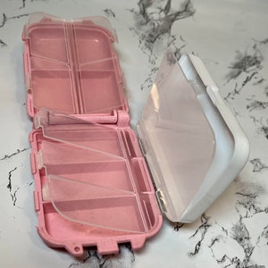 Pink Knitting / Crochet Accessories Notions Case With 8 Compartments for Stitch Markers and Other Tools