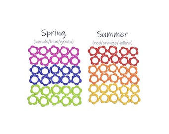 Marcadores de punto de flores compatibles con agujas de hasta US11 / UK0 / 8 mm / Marcadores de punto de metal antienganches