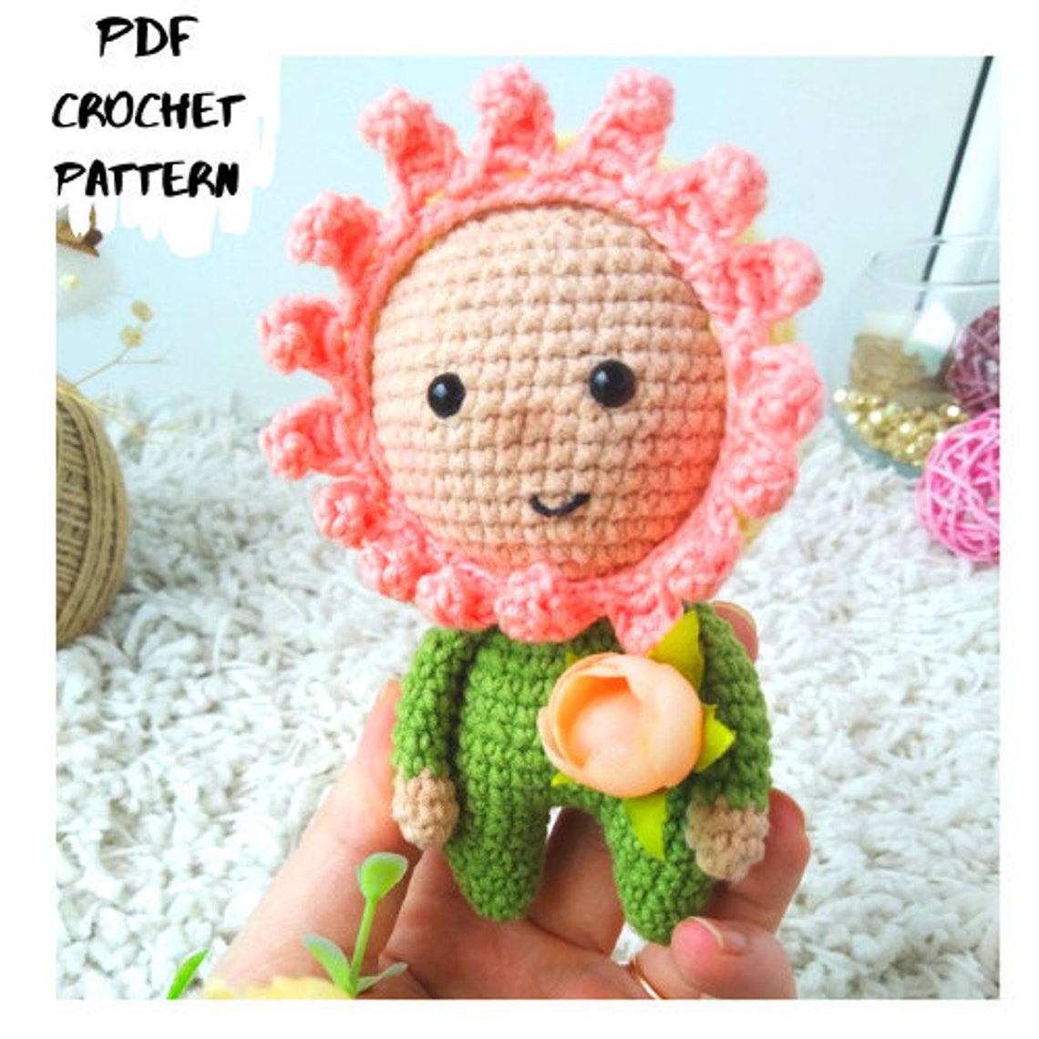 Flower doll Amigurumi crochet pattern / DIY crochet mini baby Etsy