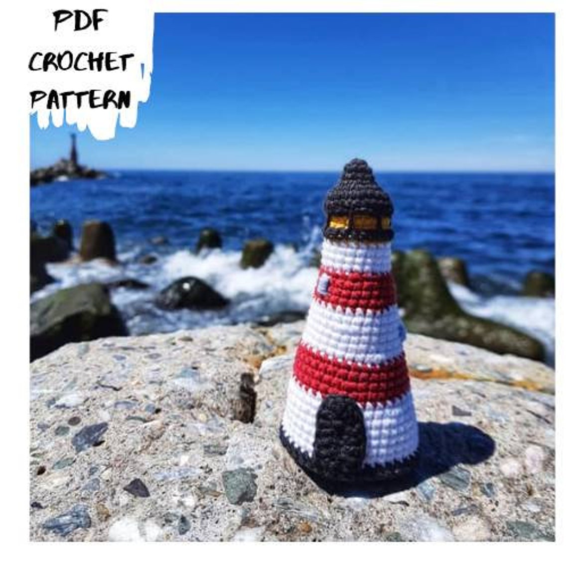 Pdf crochet lighthouse pattern / written pattern crochet beach Etsy
